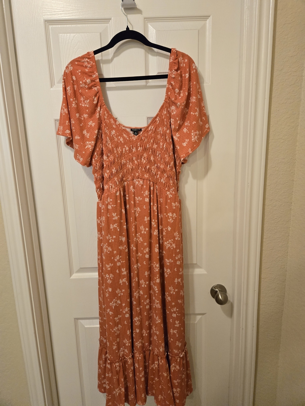 torrid Rust Floral Smocked Maxi Dress